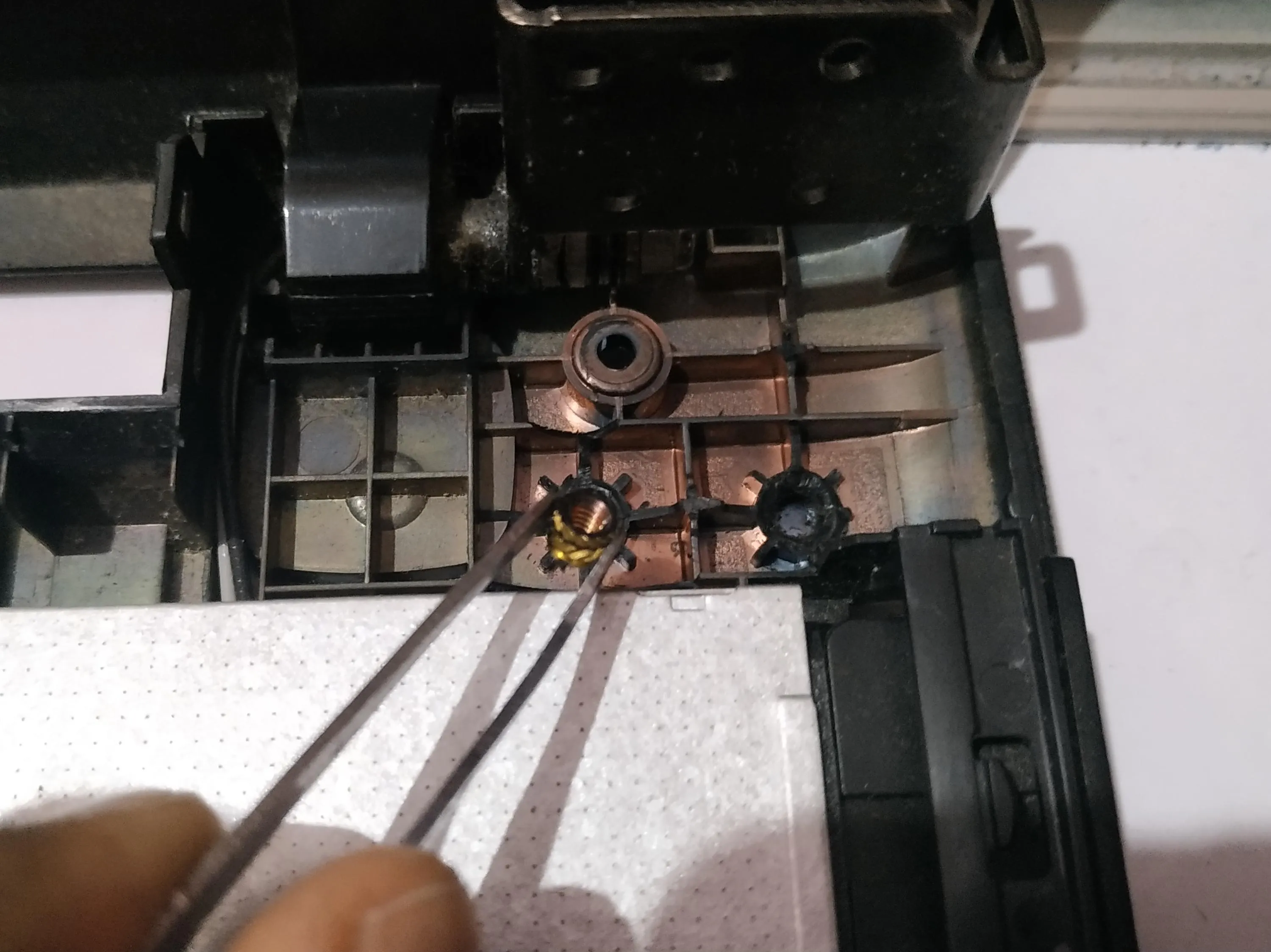  Placed the brass inserts nice and slow