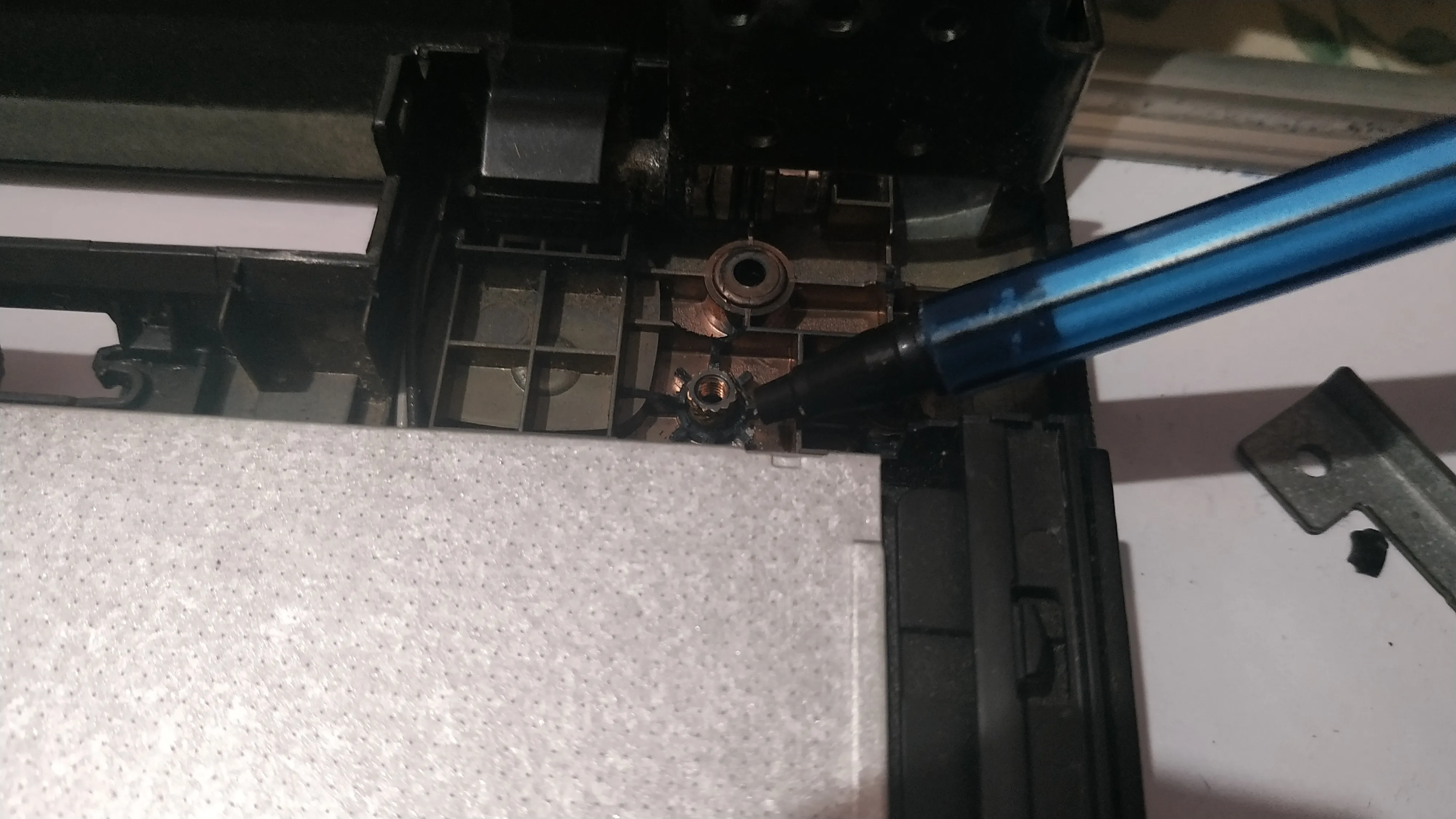 Adding the first layer of baking soda