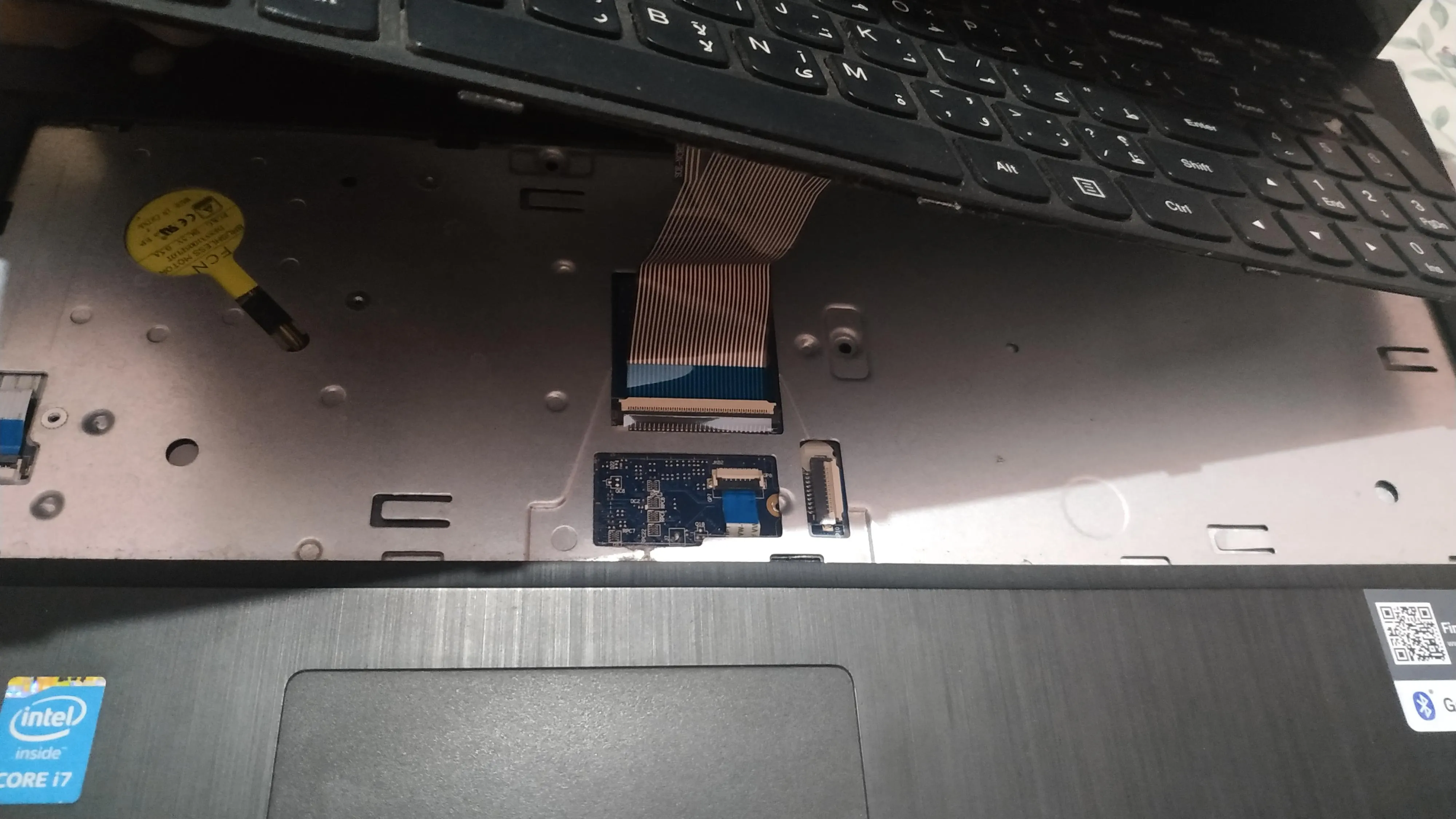 Removed the keyboard ribbon cable